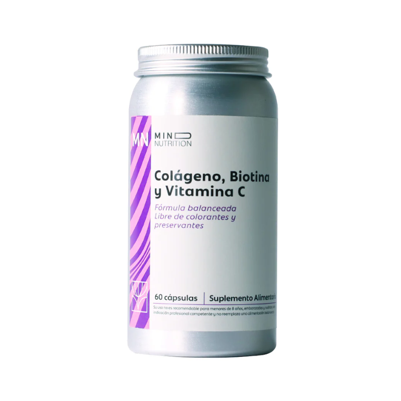 Colageno + Biotina + Vitamina C 60 Capsulas Mind Nutrition