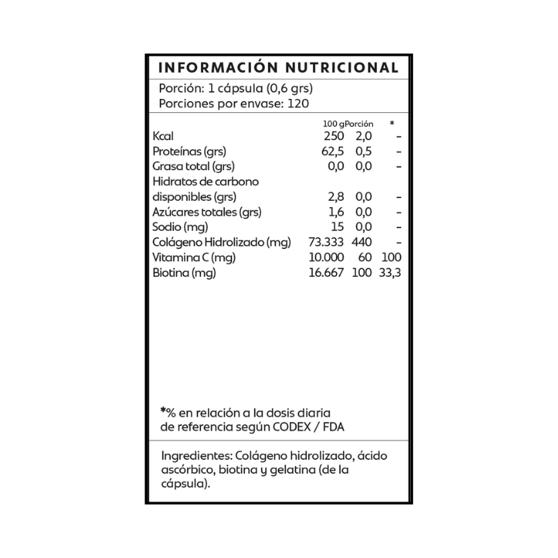 Colageno + Biotina + Vitamina C 60 Capsulas Mind Nutrition