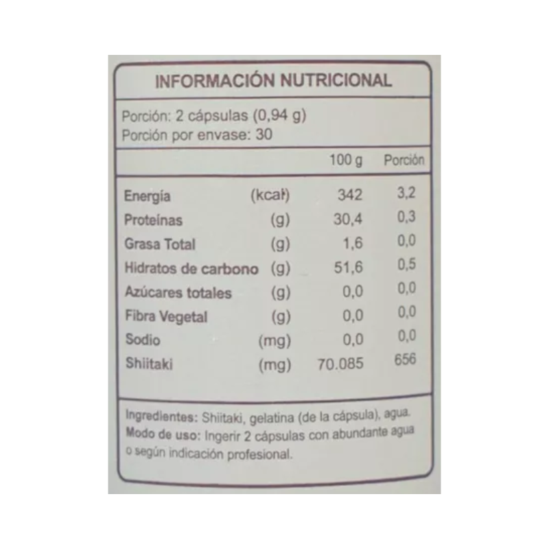 Shiitake 60 Capsulas FNL