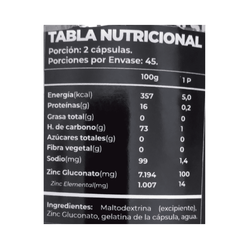 Zinc 100 Capsulas Greatlhete