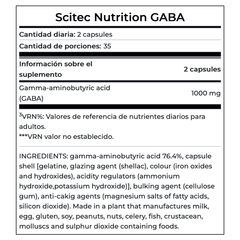Gaba 1000 Mg 70 Capsulas Scitec Nutrition