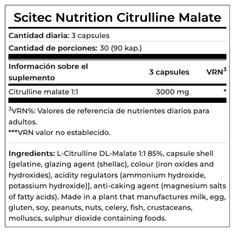 Citrulline Malato 90 Capsulas Scitec Nutrition