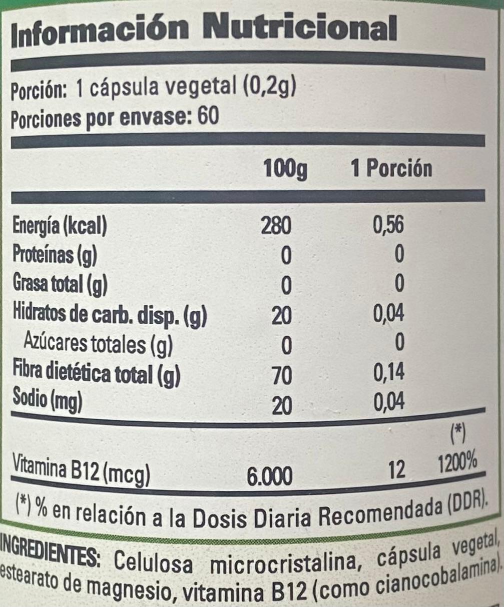 Vitamina B12 12 Mcg 60 Capsulas Sunvit