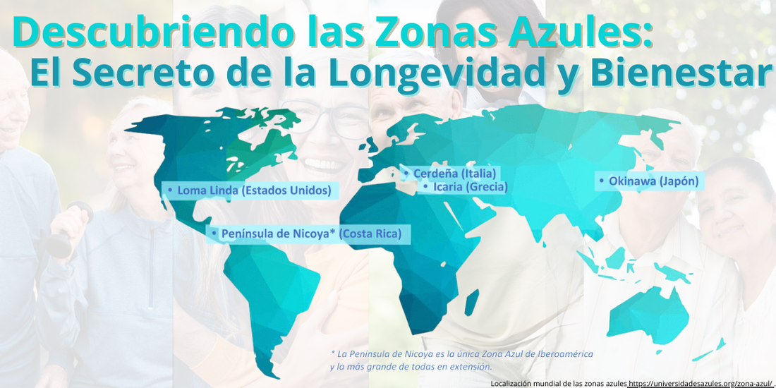 Localización mundial de las zonas azules https://universidadesazules.org/zona-azul/ .