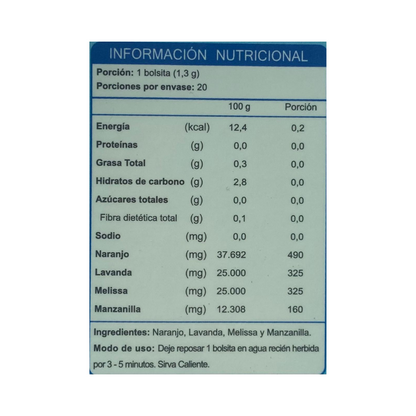 Herbal Te Tranquilizante 20 Infusiones FNL