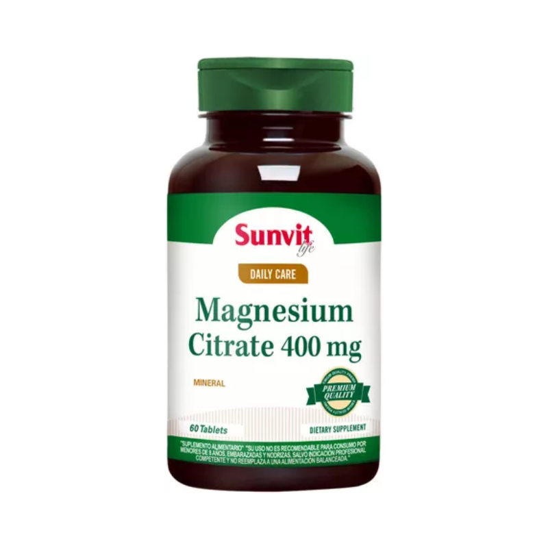 Citrato de Magnesio 60 Tabs 400mg Sunvit