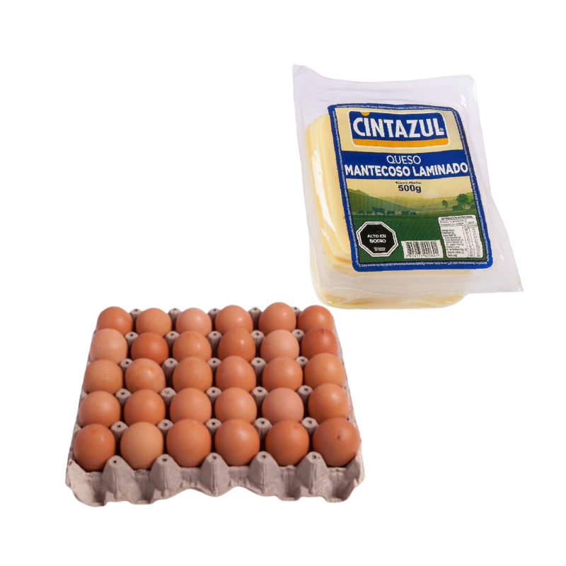 Pack Huevos Super Extra Color + Queso Mantecoso 500 GR Cintazul